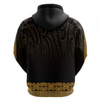 New Zealand Maori Kowhaiwhai Zip Hoodie Karaka Maui and Mangopare