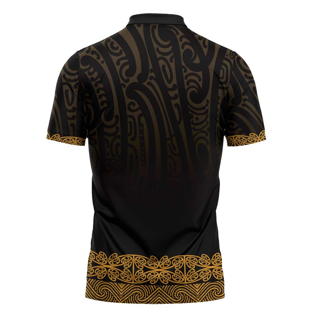 New Zealand Maori Kowhaiwhai Zipper Polo Shirt Karaka Maui and Mangopare - Aussie Hoodie