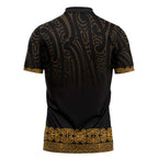 New Zealand Maori Kowhaiwhai Zipper Polo Shirt Karaka Maui and Mangopare - Aussie Hoodie