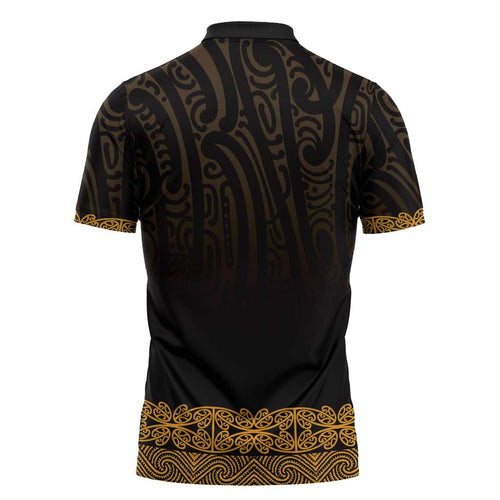 New Zealand Maori Kowhaiwhai Zipper Polo Shirt Karaka Maui and Mangopare - Aussie Hoodie