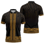 New Zealand Maori Kowhaiwhai Zipper Polo Shirt Karaka Maui and Mangopare - Aussie Hoodie