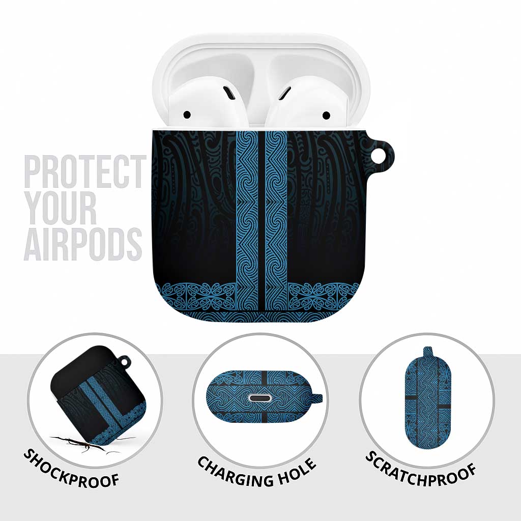 New Zealand Maori Kowhaiwhai AirPods Case Kikorangi Maui and Mangopare - Aussie Hoodie