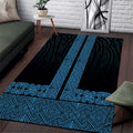 New Zealand Maori Kowhaiwhai Area Rug Kikorangi Maui and Mangopare