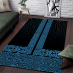 New Zealand Maori Kowhaiwhai Area Rug Kikorangi Maui and Mangopare