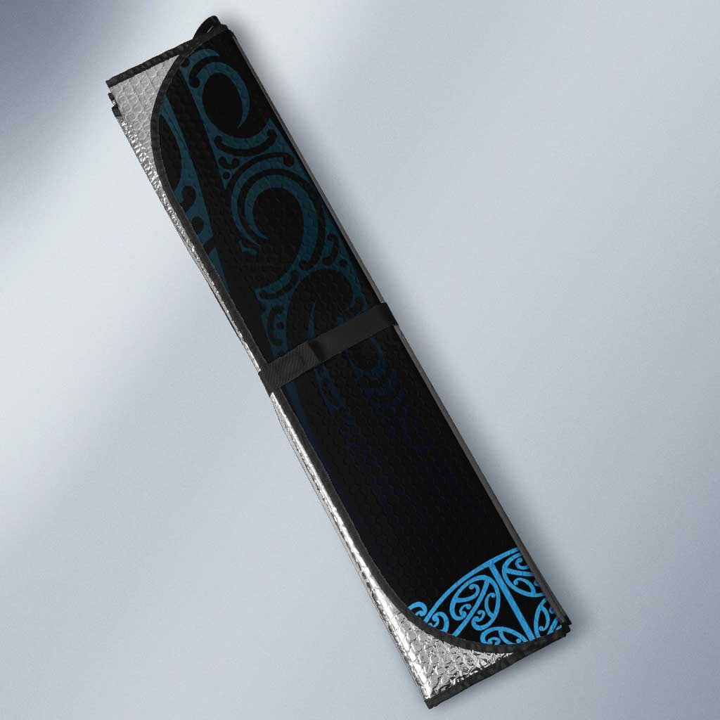 New Zealand Maori Kowhaiwhai Auto Sun Shade Kikorangi Maui and Mangopare - Aussie Hoodie