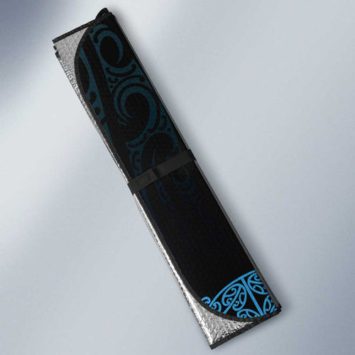 New Zealand Maori Kowhaiwhai Auto Sun Shade Kikorangi Maui and Mangopare - Aussie Hoodie
