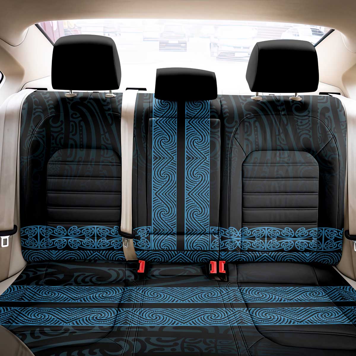 New Zealand Maori Kowhaiwhai Back Car Seat Cover Kikorangi Maui and Mangopare