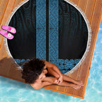 New Zealand Maori Kowhaiwhai Beach Blanket Kikorangi Maui and Mangopare