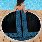 New Zealand Maori Kowhaiwhai Beach Blanket Kikorangi Maui and Mangopare