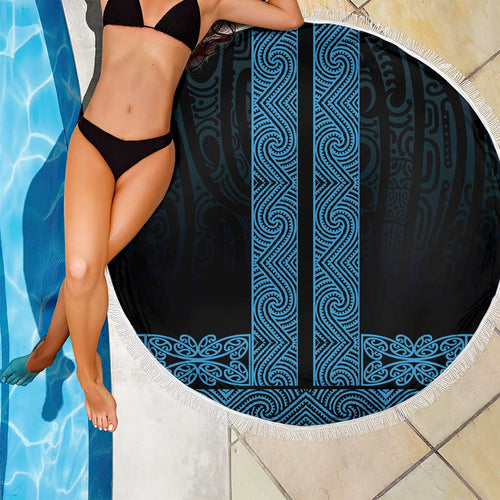 New Zealand Maori Kowhaiwhai Beach Blanket Kikorangi Maui and Mangopare