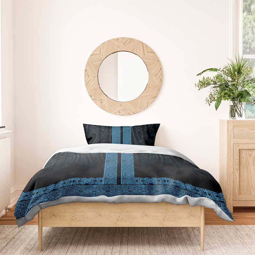 New Zealand Maori Kowhaiwhai Bedding Set Kikorangi Maui and Mangopare