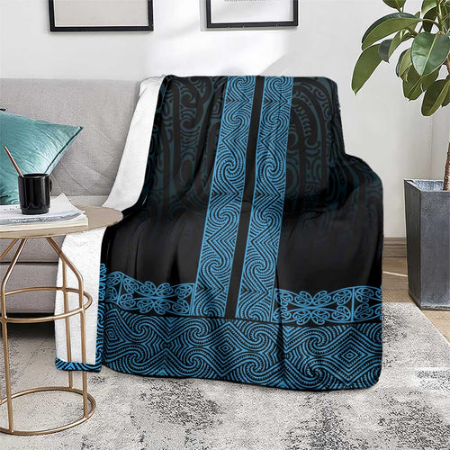New Zealand Maori Kowhaiwhai Blanket Kikorangi Maui and Mangopare