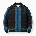 New Zealand Maori Kowhaiwhai Bomber Puffer Jacket Kikorangi Maui and Mangopare - Aussie Hoodie