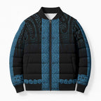 New Zealand Maori Kowhaiwhai Bomber Puffer Jacket Kikorangi Maui and Mangopare - Aussie Hoodie