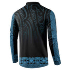 New Zealand Maori Kowhaiwhai Button Sweatshirt Kikorangi Maui and Mangopare
