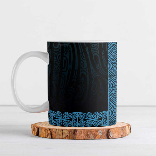 New Zealand Maori Kowhaiwhai Ceramic Mug Kikorangi Maui and Mangopare - Aussie Hoodie