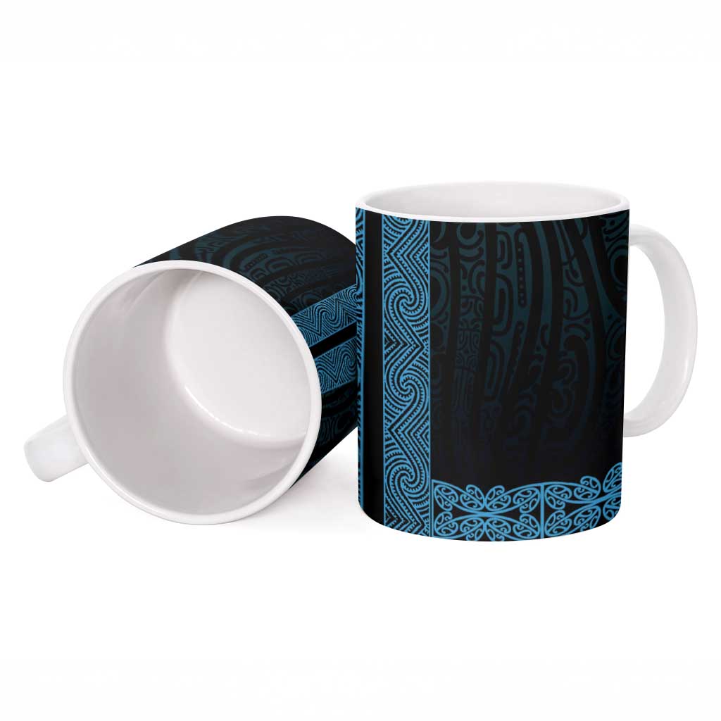 New Zealand Maori Kowhaiwhai Ceramic Mug Kikorangi Maui and Mangopare - Aussie Hoodie