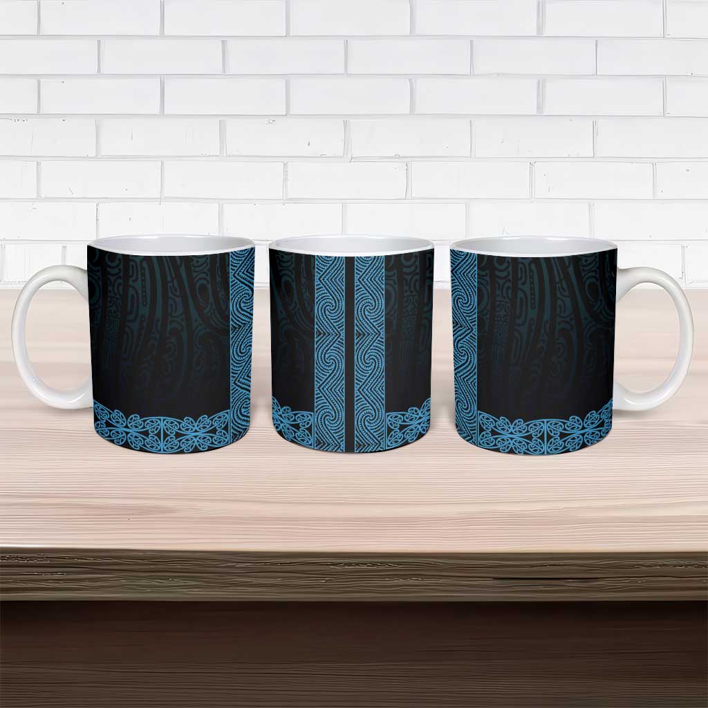 New Zealand Maori Kowhaiwhai Ceramic Mug Kikorangi Maui and Mangopare - Aussie Hoodie