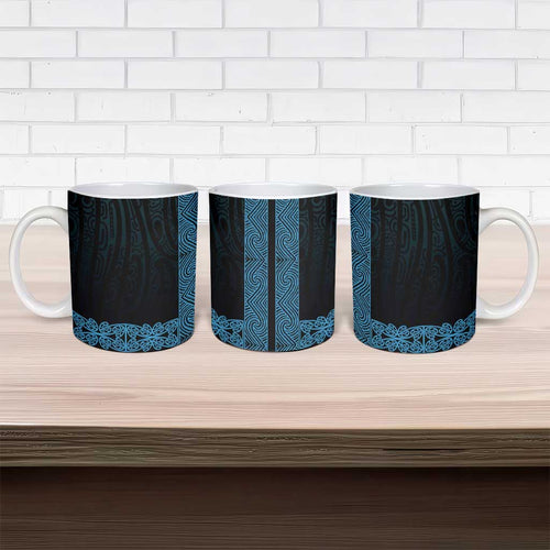 New Zealand Maori Kowhaiwhai Ceramic Mug Kikorangi Maui and Mangopare - Aussie Hoodie