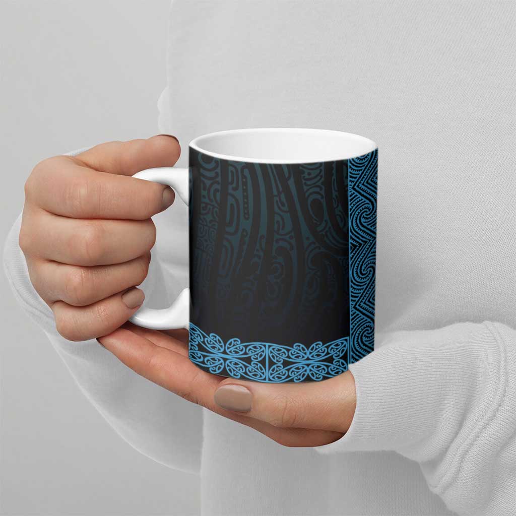 New Zealand Maori Kowhaiwhai Ceramic Mug Kikorangi Maui and Mangopare - Aussie Hoodie