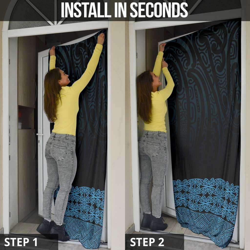 New Zealand Maori Kowhaiwhai Door Cover Kikorangi Maui and Mangopare - Aussie Hoodie