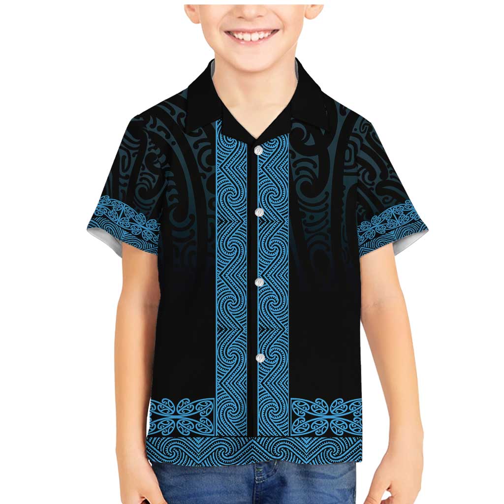 New Zealand Maori Kowhaiwhai Family Matching Mermaid Dress and Hawaiian Shirt Kikorangi Maui and Mangopare