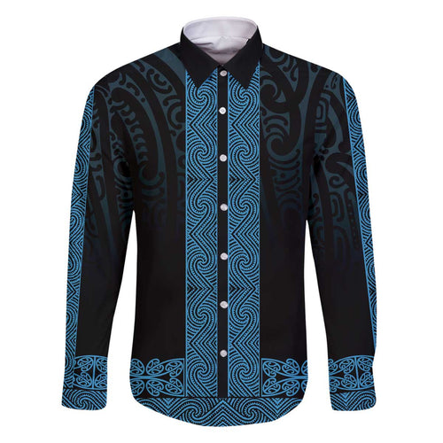 New Zealand Maori Kowhaiwhai Family Matching Off The Shoulder Long Sleeve Dress and Hawaiian Shirt Kikorangi Maui and Mangopare