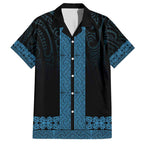 New Zealand Maori Kowhaiwhai Family Matching Off Shoulder Maxi Dress and Hawaiian Shirt Kikorangi Maui and Mangopare