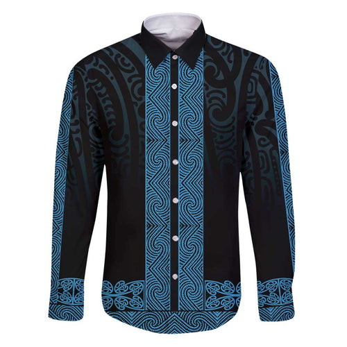 New Zealand Maori Kowhaiwhai Family Matching Puletasi and Hawaiian Shirt Kikorangi Maui and Mangopare