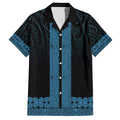 New Zealand Maori Kowhaiwhai Family Matching Short Sleeve Bodycon Dress and Hawaiian Shirt Kikorangi Maui and Mangopare