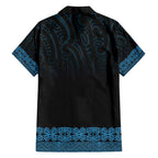New Zealand Maori Kowhaiwhai Family Matching Short Sleeve Bodycon Dress and Hawaiian Shirt Kikorangi Maui and Mangopare