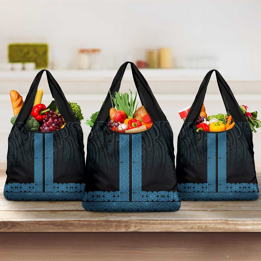 New Zealand Maori Kowhaiwhai Grocery Bag Kikorangi Maui and Mangopare