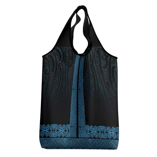 New Zealand Maori Kowhaiwhai Grocery Bag Kikorangi Maui and Mangopare