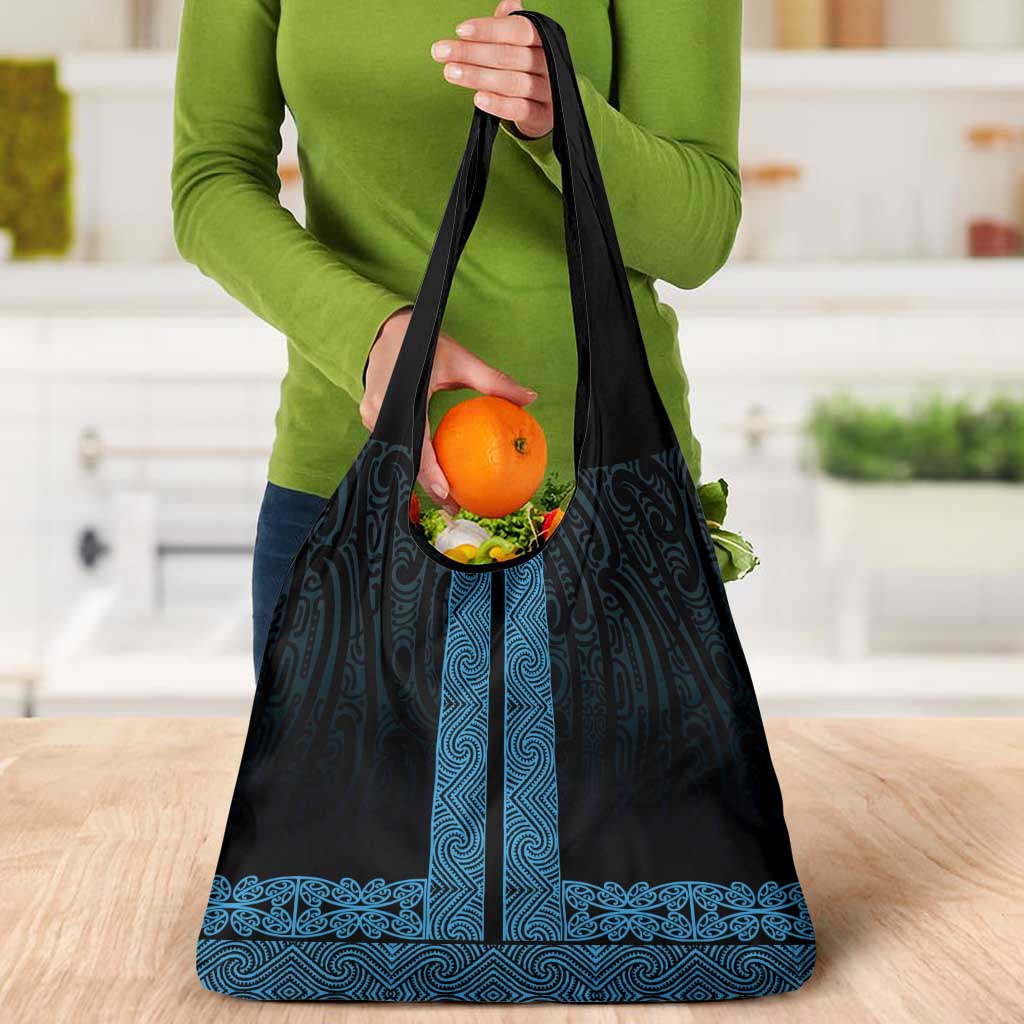 New Zealand Maori Kowhaiwhai Grocery Bag Kikorangi Maui and Mangopare