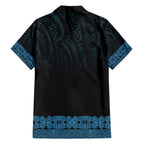 New Zealand Maori Kowhaiwhai Hawaiian Shirt Kikorangi Maui and Mangopare