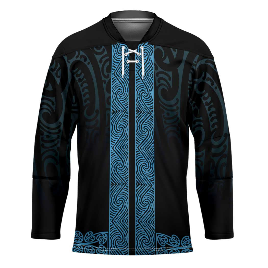 New Zealand Maori Kowhaiwhai Hockey Jersey Kikorangi Maui and Mangopare - Aussie Hoodie