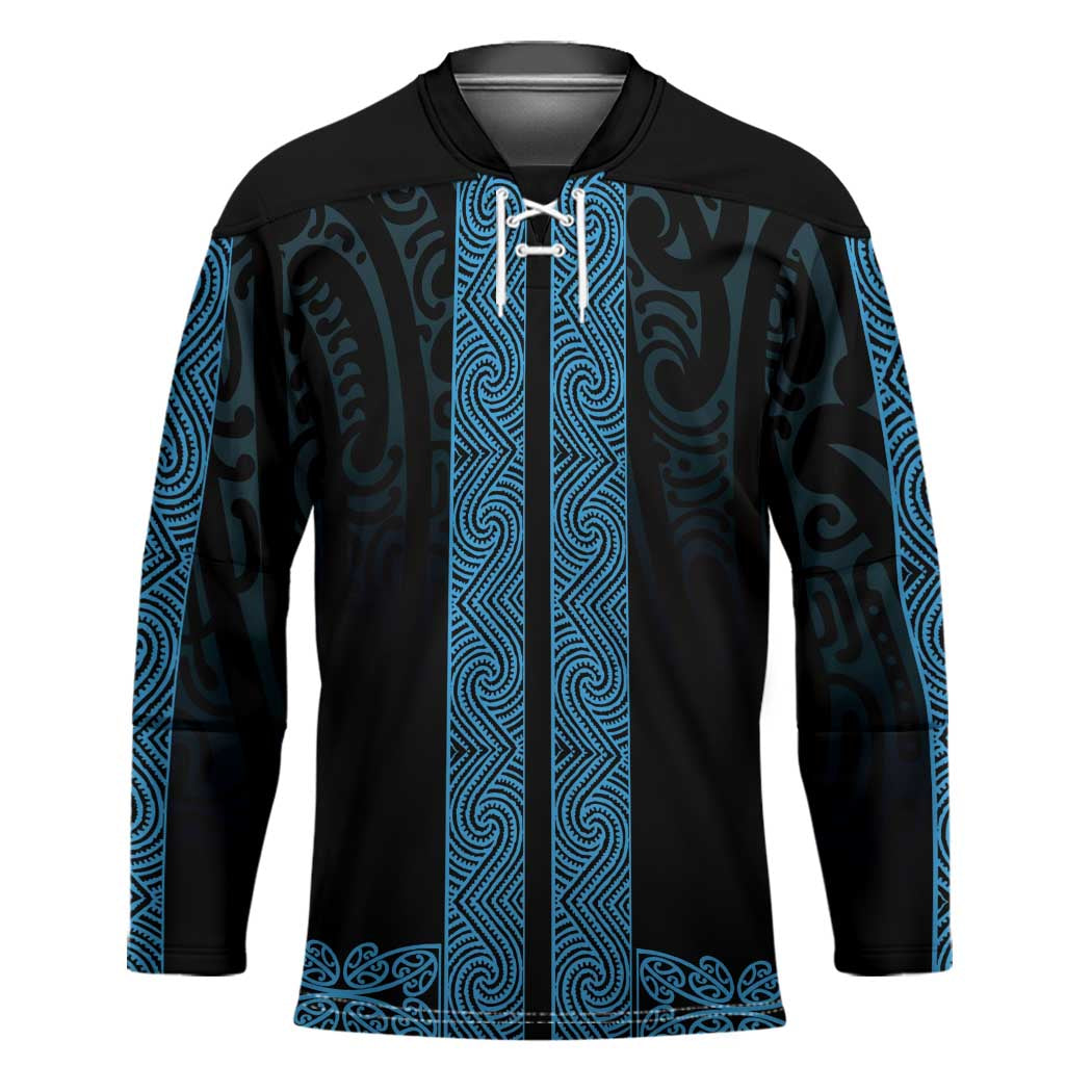 New Zealand Maori Kowhaiwhai Hockey Jersey Kikorangi Maui and Mangopare - Aussie Hoodie