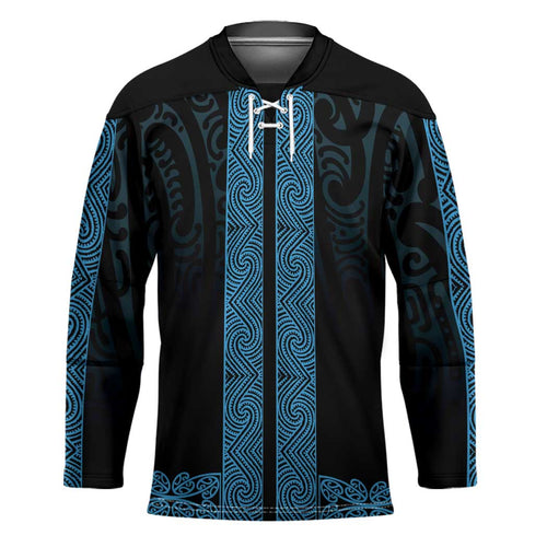 New Zealand Maori Kowhaiwhai Hockey Jersey Kikorangi Maui and Mangopare - Aussie Hoodie