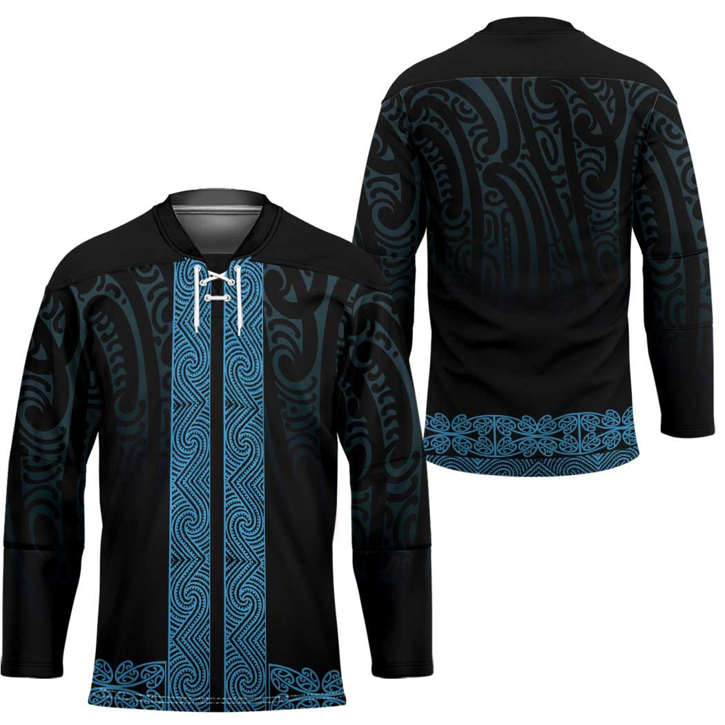 New Zealand Maori Kowhaiwhai Hockey Jersey Kikorangi Maui and Mangopare - Aussie Hoodie