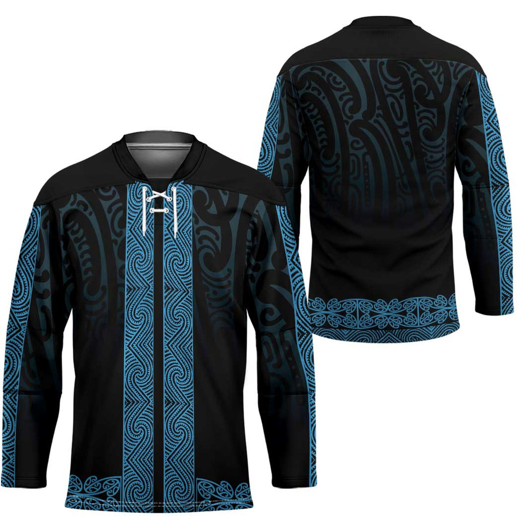New Zealand Maori Kowhaiwhai Hockey Jersey Kikorangi Maui and Mangopare - Aussie Hoodie