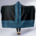 New Zealand Maori Kowhaiwhai Hooded Blanket Kikorangi Maui and Mangopare