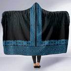 New Zealand Maori Kowhaiwhai Hooded Blanket Kikorangi Maui and Mangopare