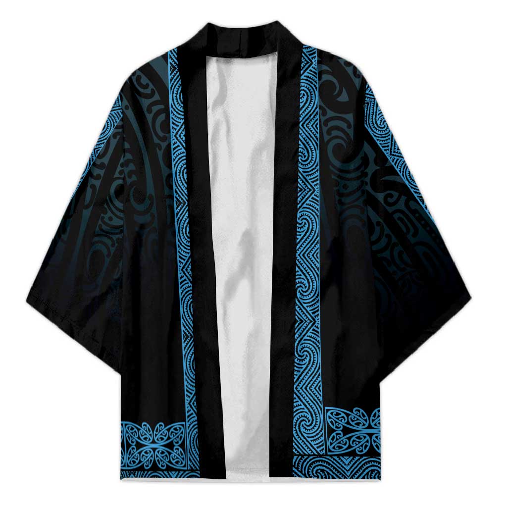 New Zealand Maori Kowhaiwhai Kimono Kikorangi Maui and Mangopare - Aussie Hoodie