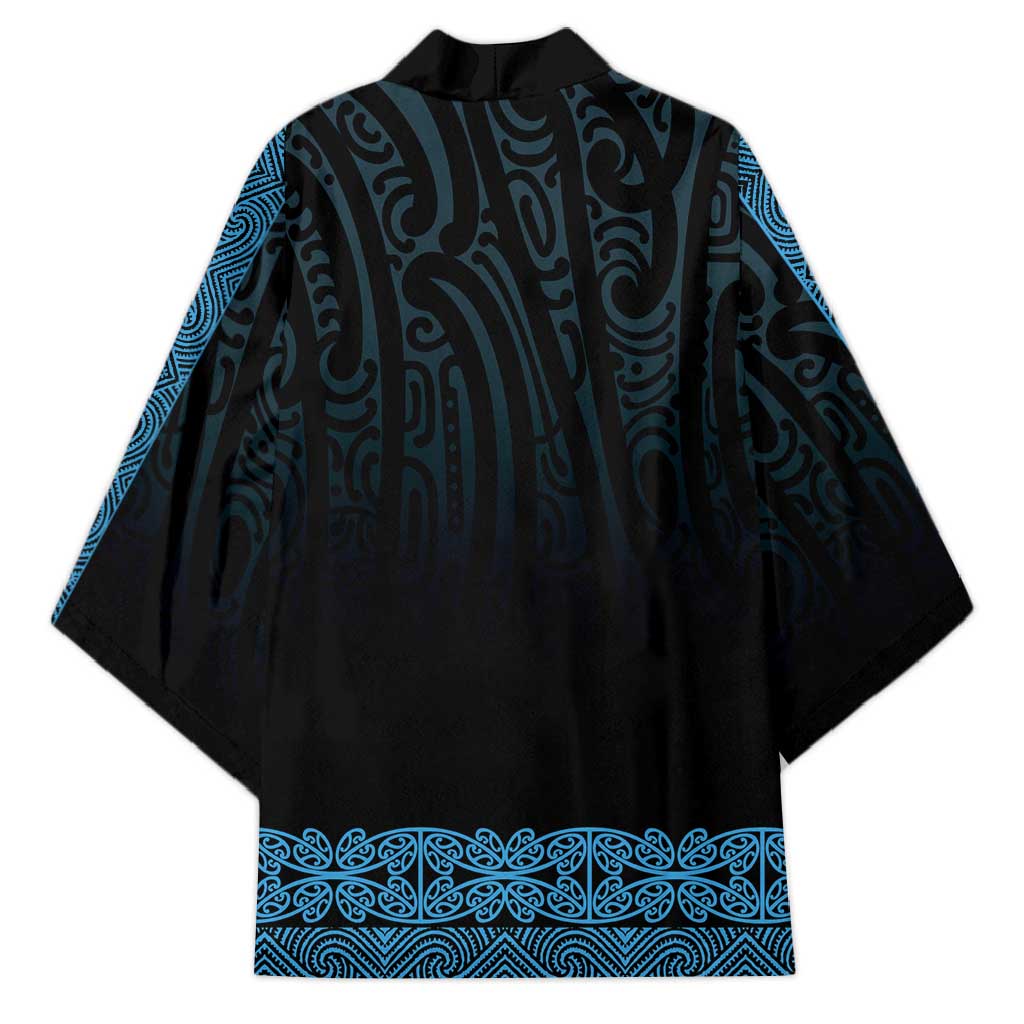 New Zealand Maori Kowhaiwhai Kimono Kikorangi Maui and Mangopare - Aussie Hoodie