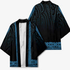 New Zealand Maori Kowhaiwhai Kimono Kikorangi Maui and Mangopare - Aussie Hoodie