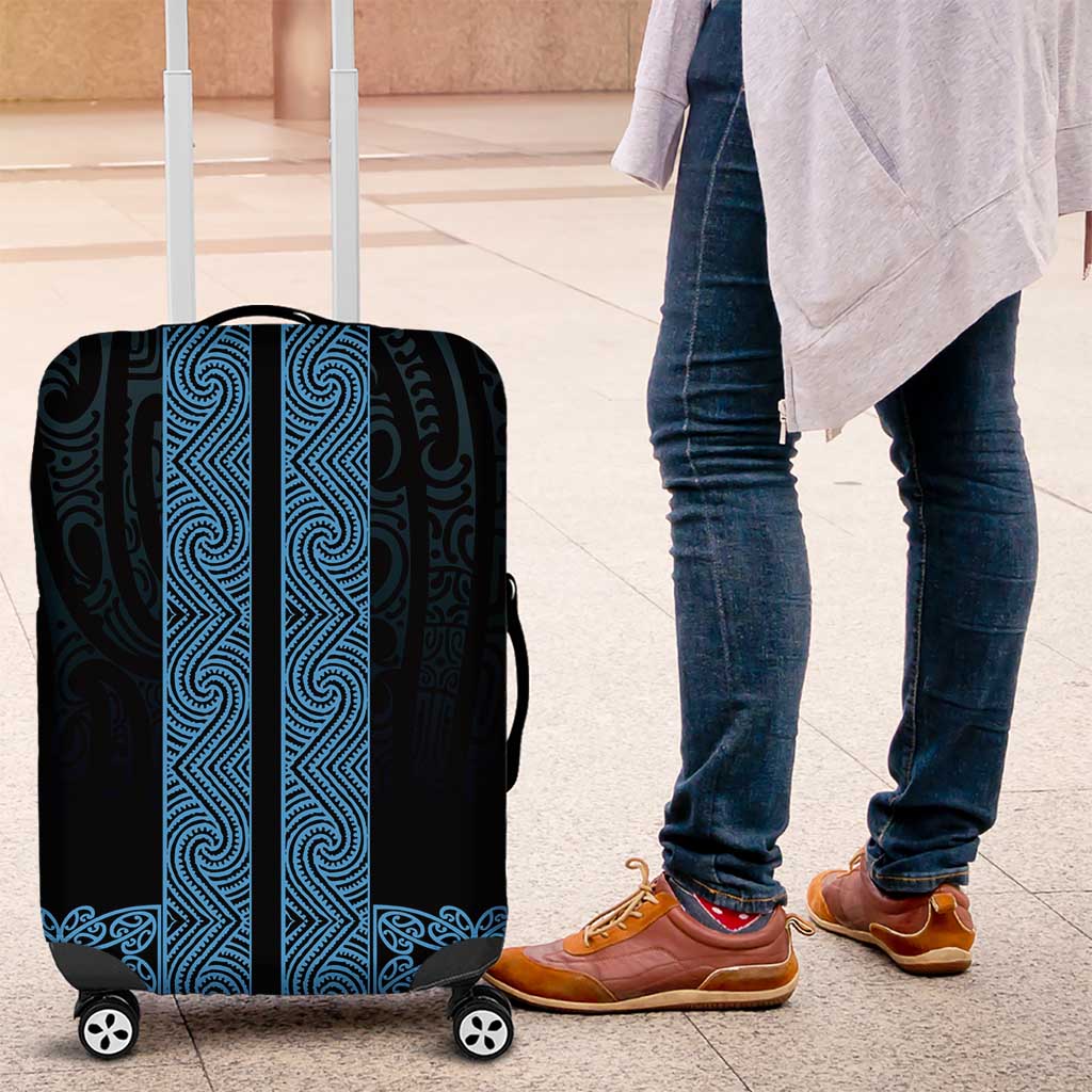 New Zealand Maori Kowhaiwhai Luggage Cover Kikorangi Maui and Mangopare
