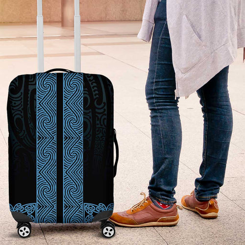 New Zealand Maori Kowhaiwhai Luggage Cover Kikorangi Maui and Mangopare