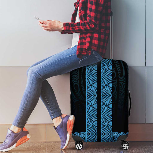 New Zealand Maori Kowhaiwhai Luggage Cover Kikorangi Maui and Mangopare