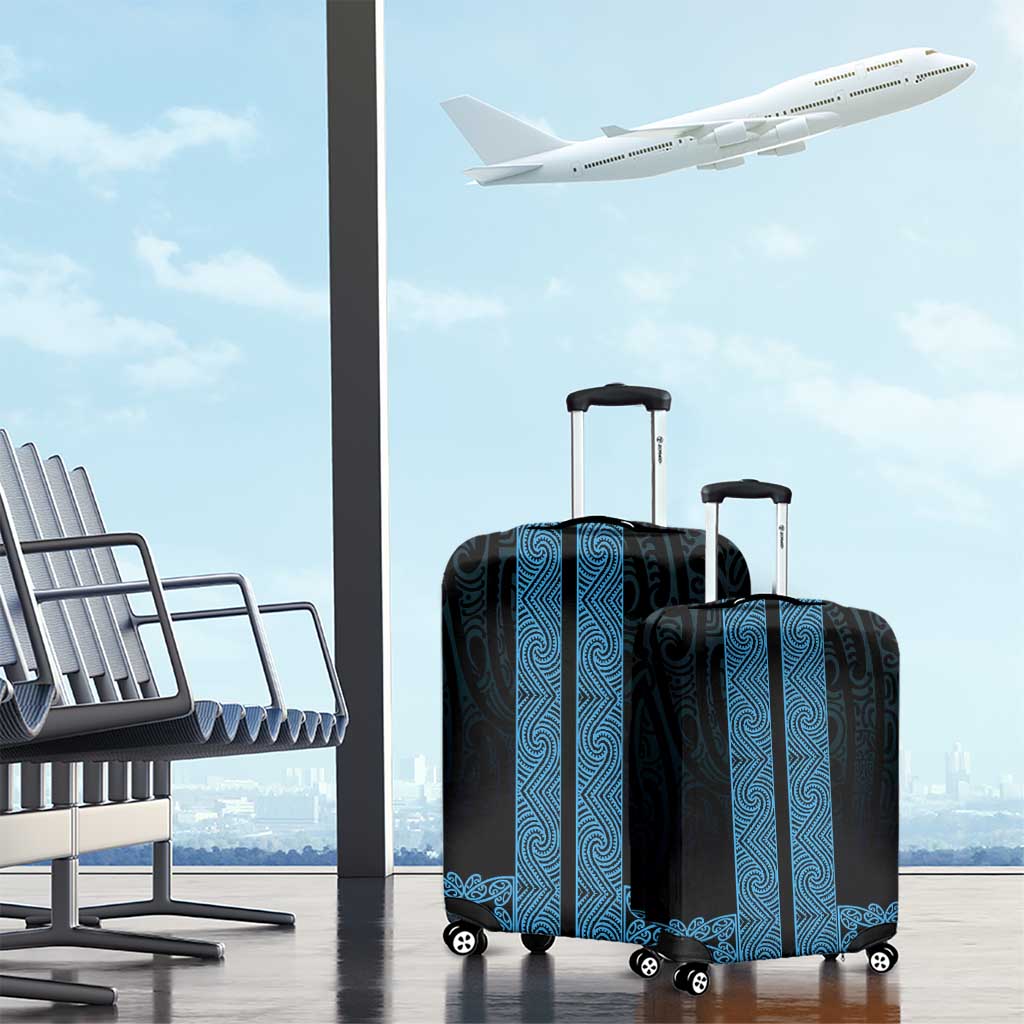 New Zealand Maori Kowhaiwhai Luggage Cover Kikorangi Maui and Mangopare