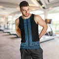 New Zealand Maori Kowhaiwhai Men Tank Top Kikorangi Maui and Mangopare